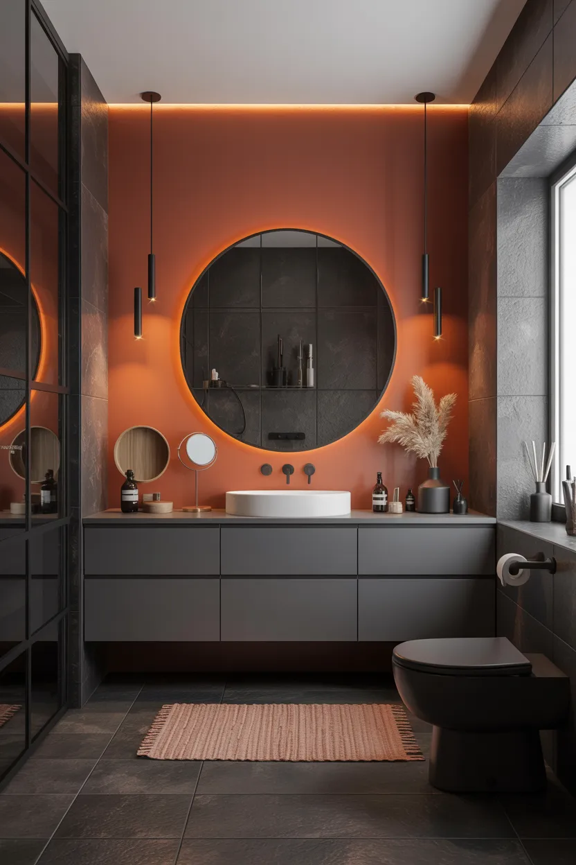 Burnt Orange and Charcoal