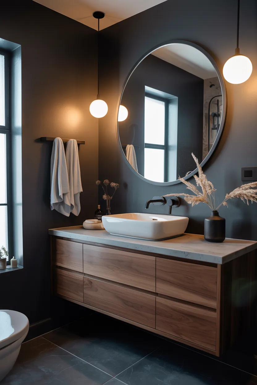 Charcoal Grey and Warm Walnut