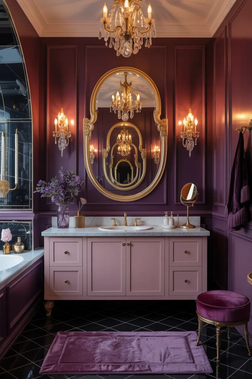 Deep Plum and Soft Gold