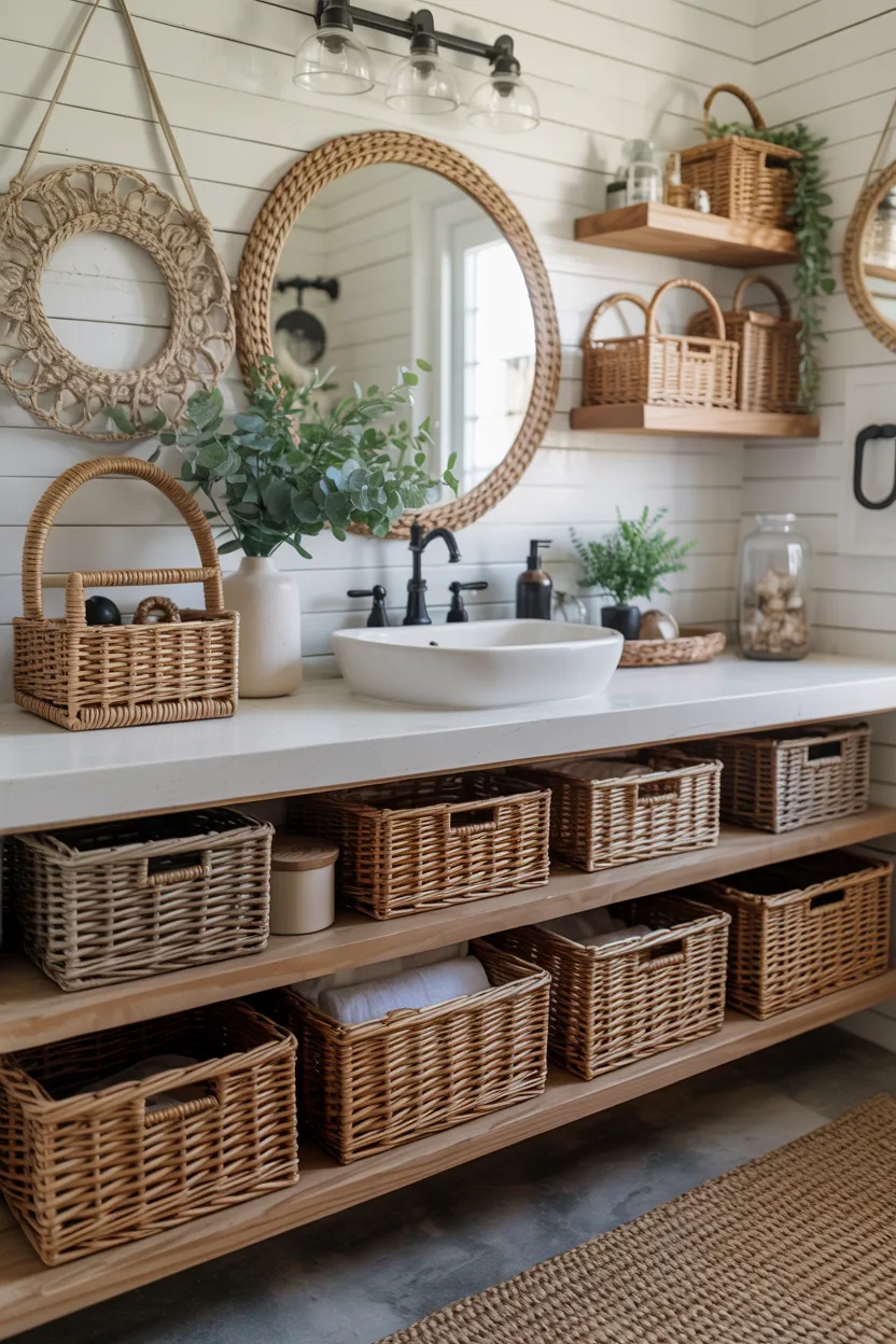 Integrate Wicker and Rattan Baskets