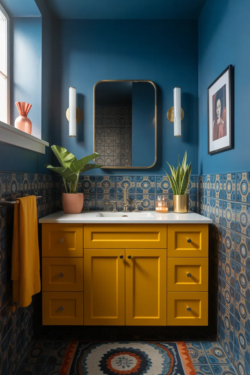 Mustard Yellow and Navy Blue