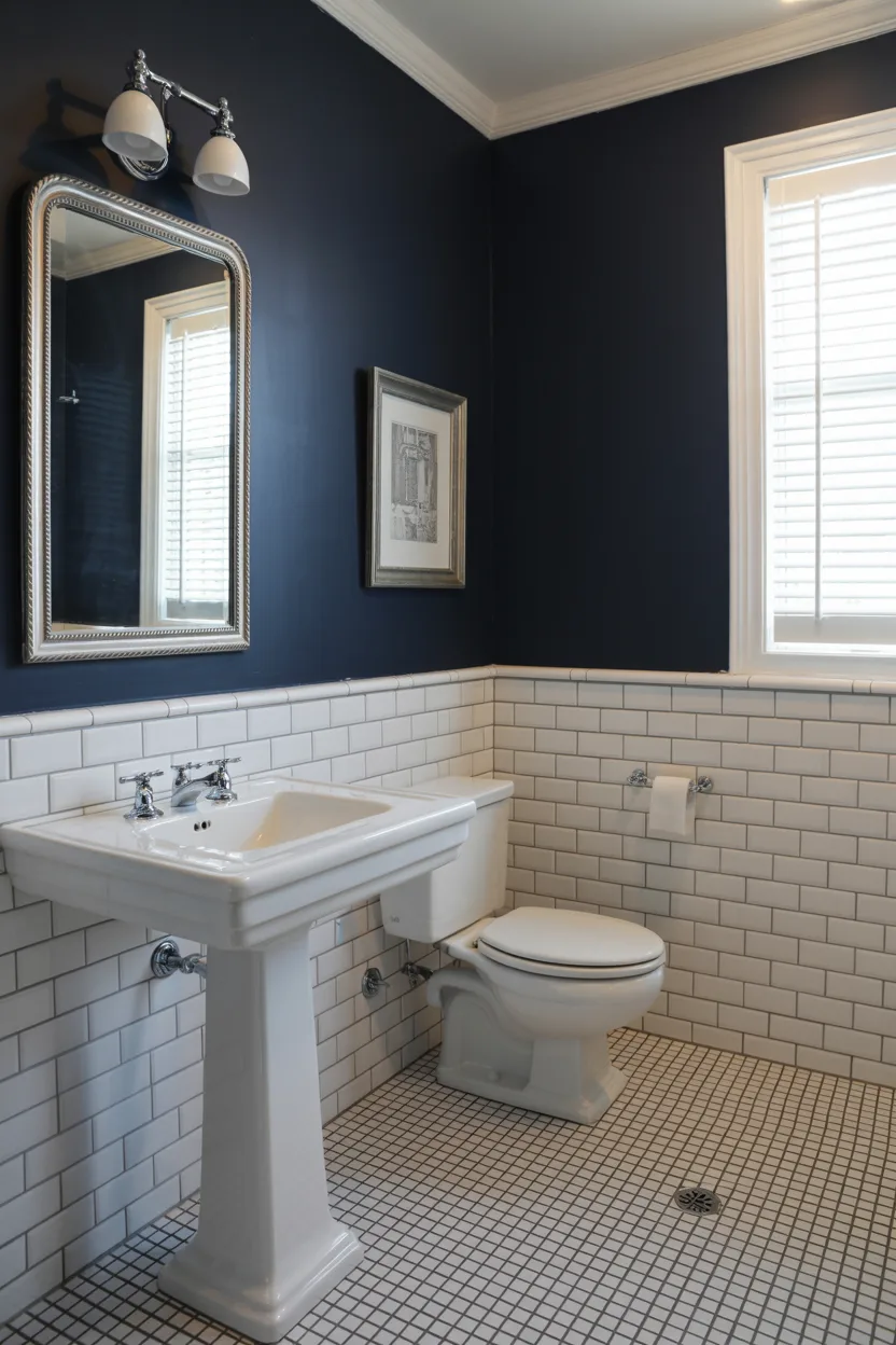 Navy and White