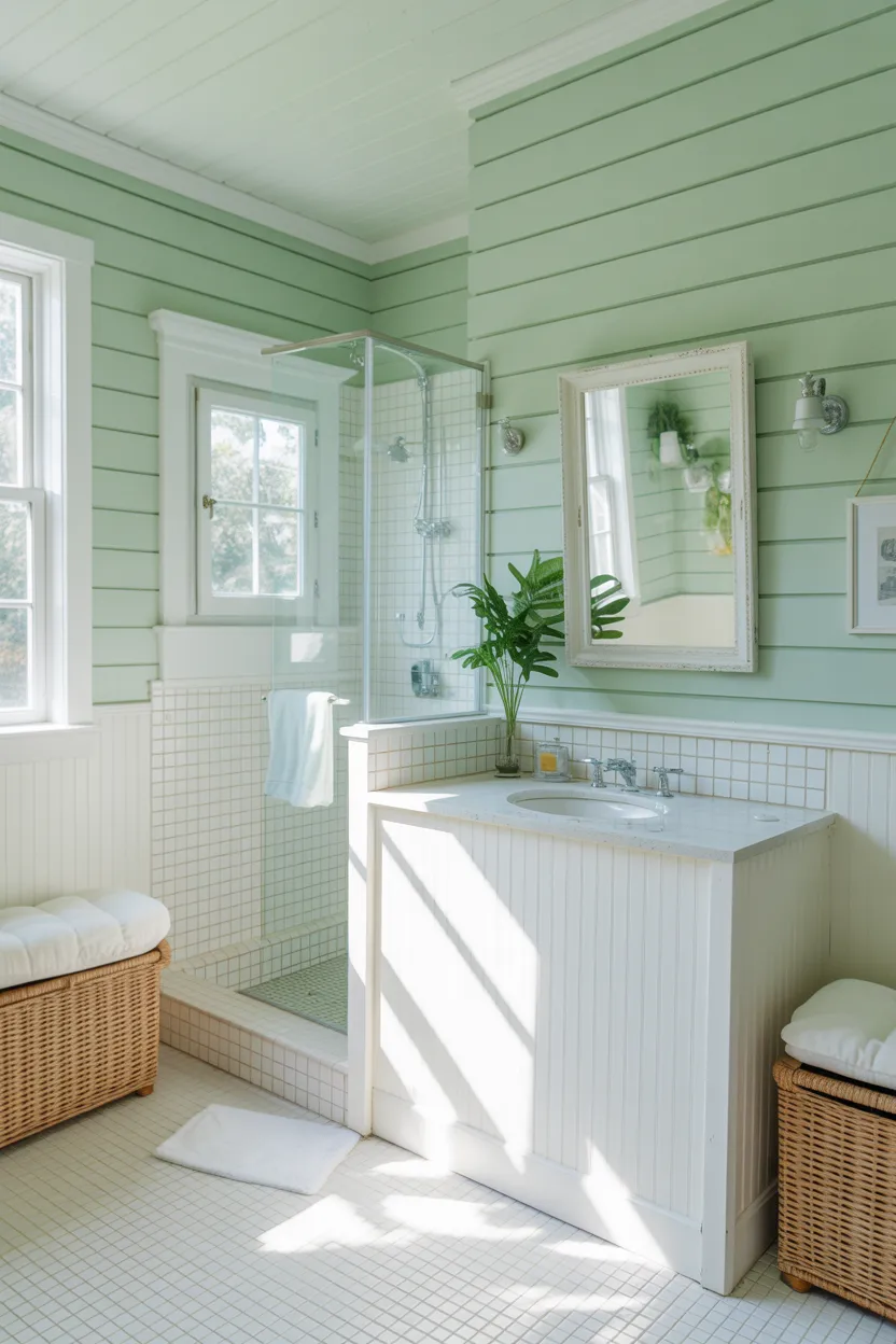 Seafoam Green and Crisp White