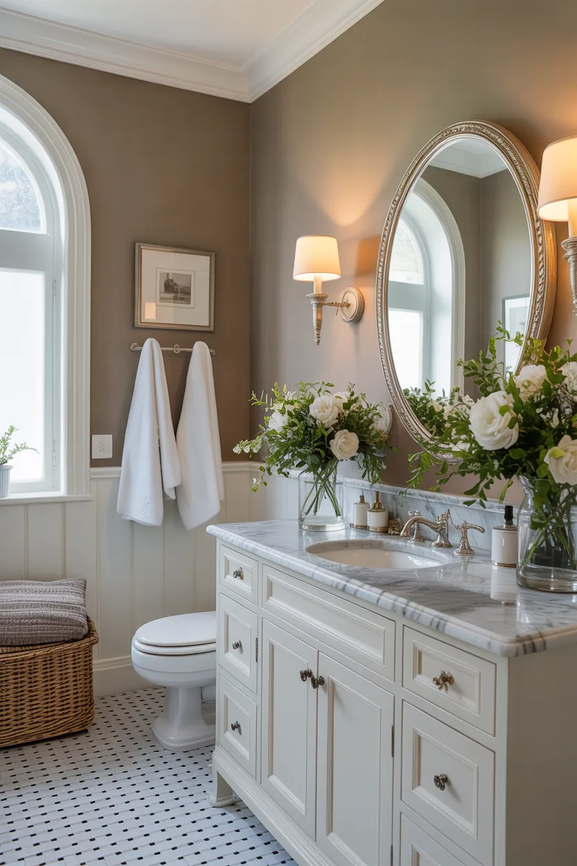 Warm Taupe and Crisp White