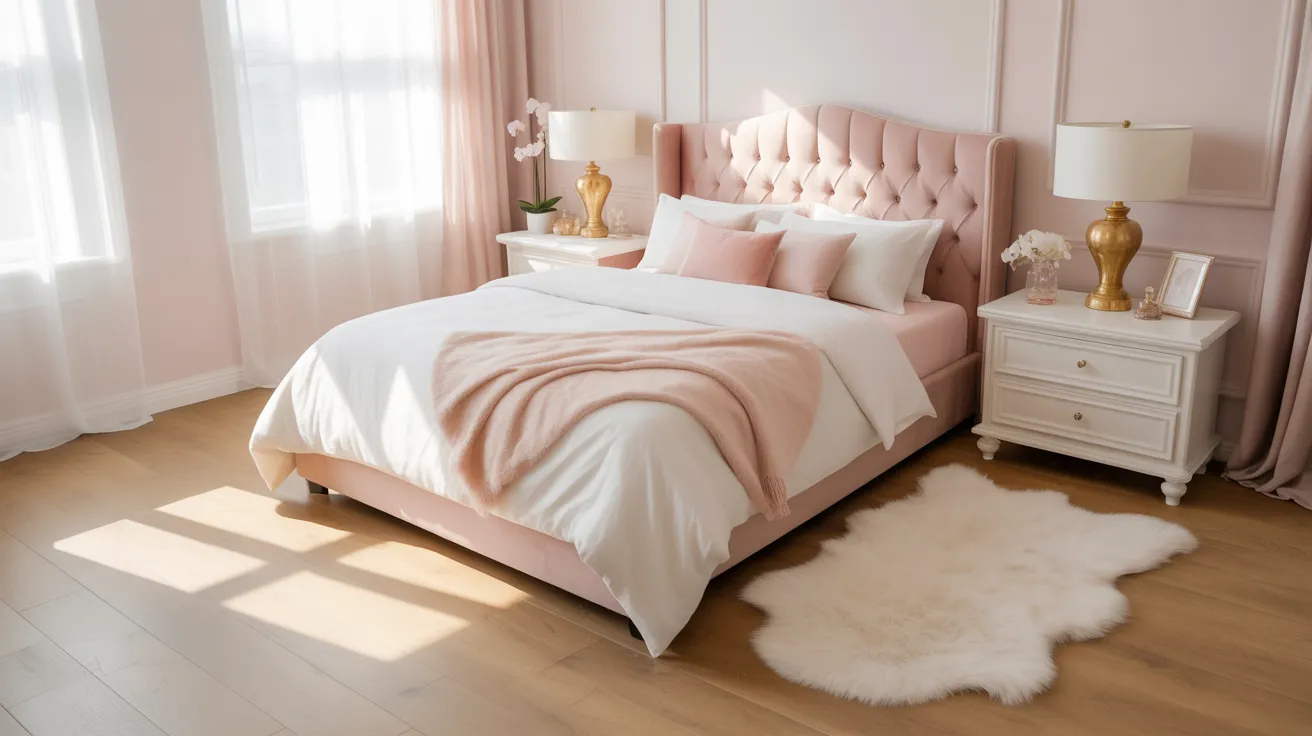 Pastel Pink and White Bedroom