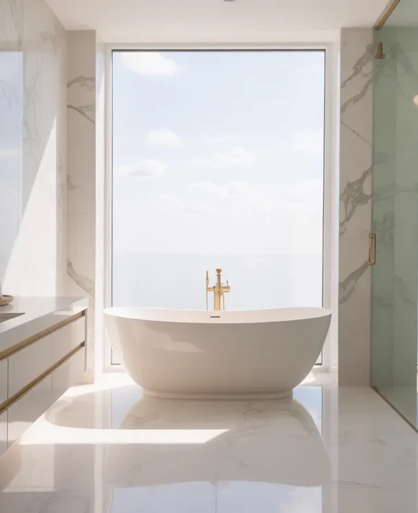 White Marble Bathroom Designs